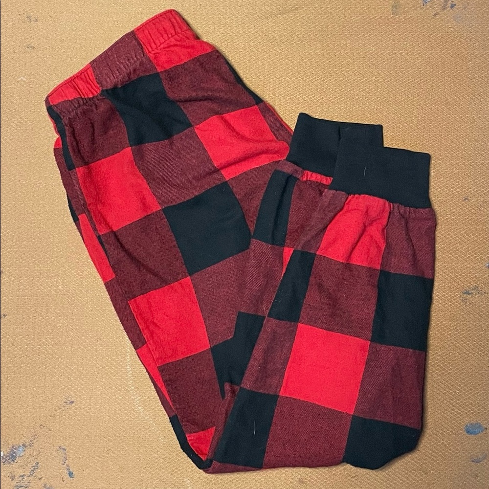 RED AND BLACK PLAID JOGGER PJ PANTS